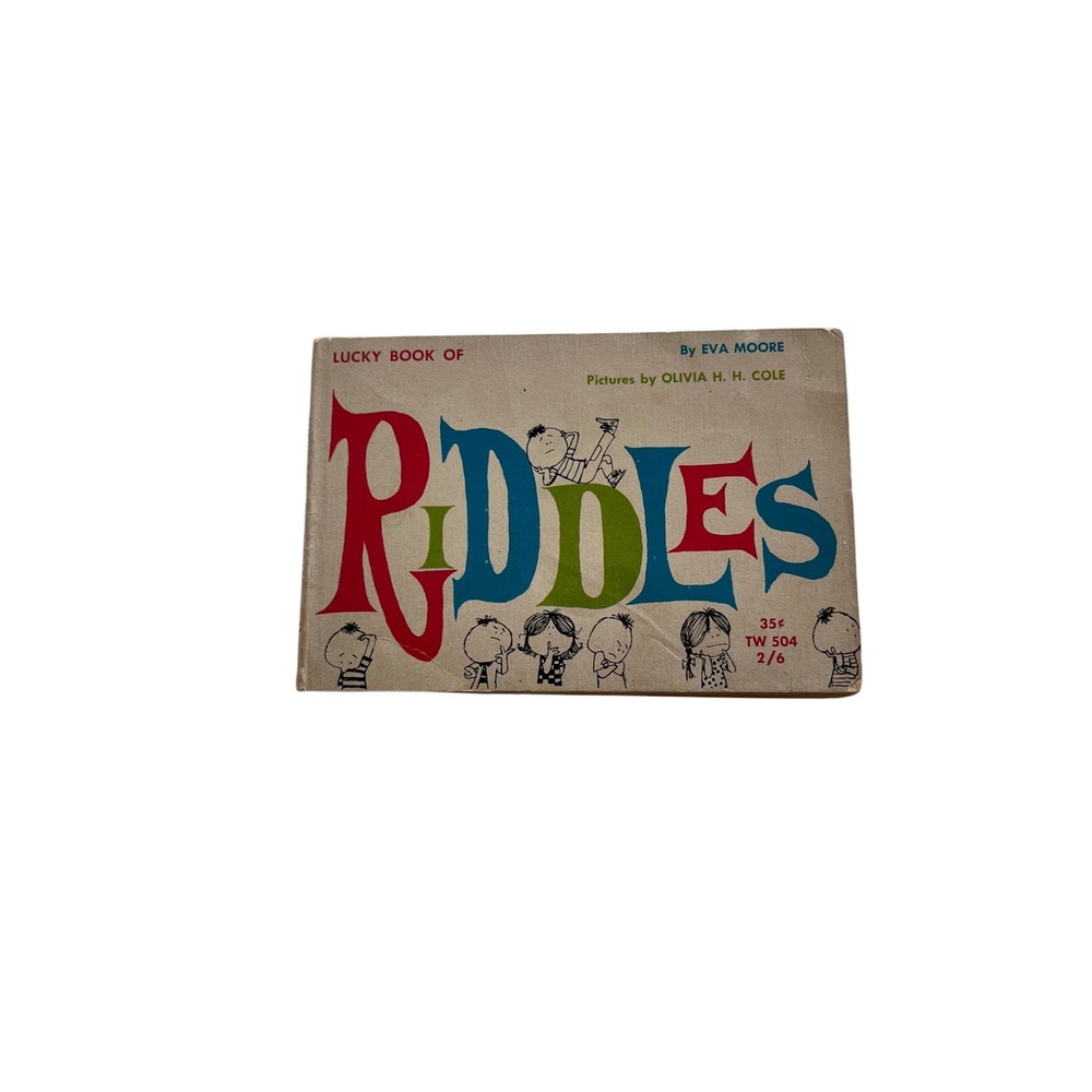 Vintage Lucky Book of Riddles Eva Moore Scholastic 1967 Olivia H H Cole TW 504
